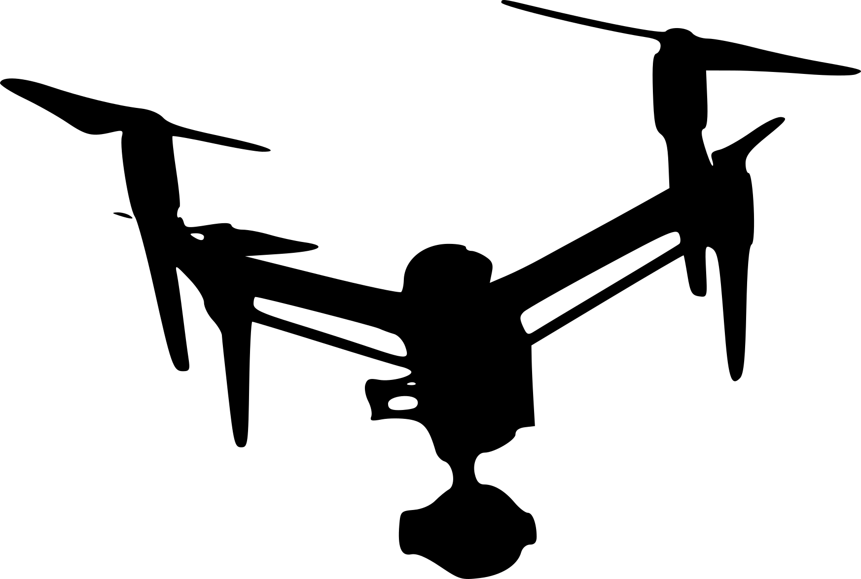 Black Quadcopter Drone Silhouette Front View Technology PNG With Clear Background