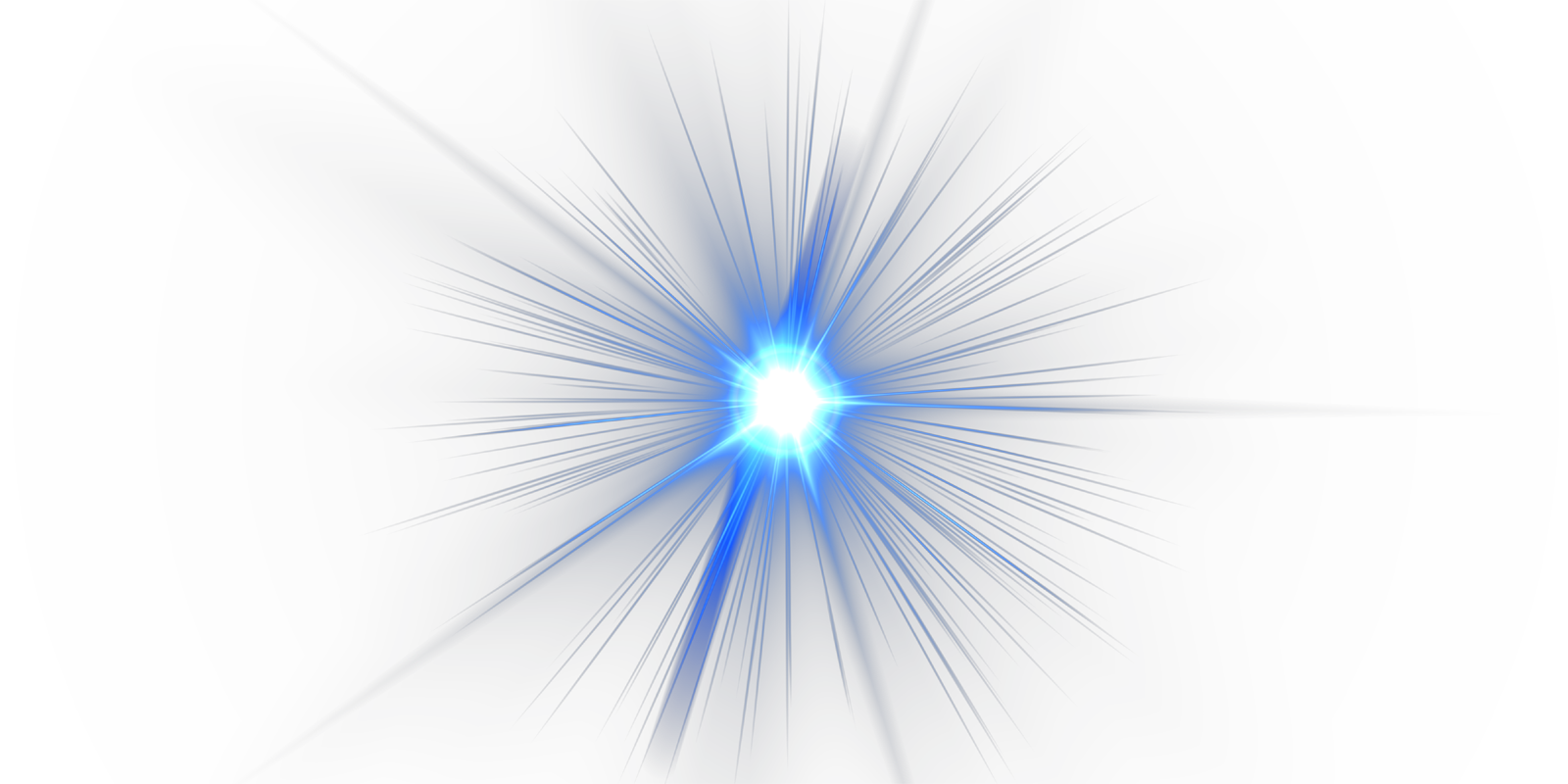 Blue White Starburst Flashlight Lens Glow Effect Isolated Transparent PNG Graphic