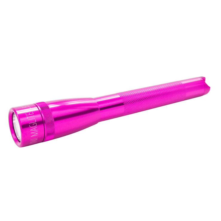 Bright Pink Slim Penlight Flashlight Side View PNG Cutout With Clear Background
