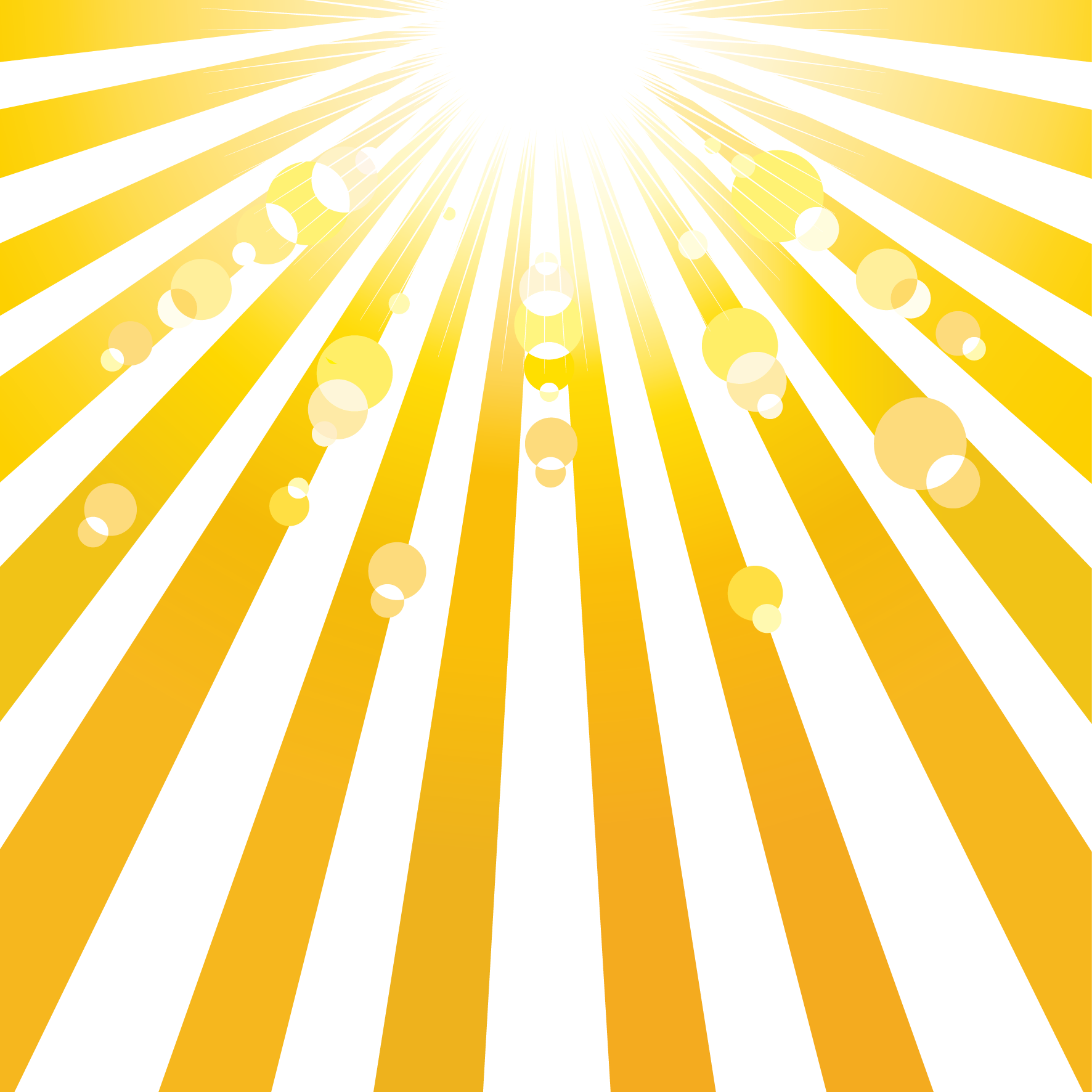 Bright Yellow Sunburst Light Rays Background Illustration Transparent Background PNG Image