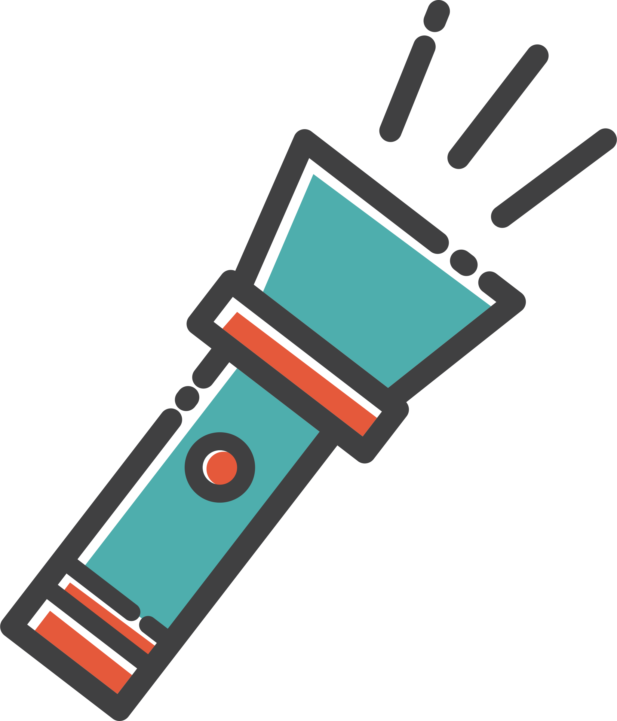 Colorful Turquoise And Red Comic Flashlight Illustration PNG Clip Art On Clear Background