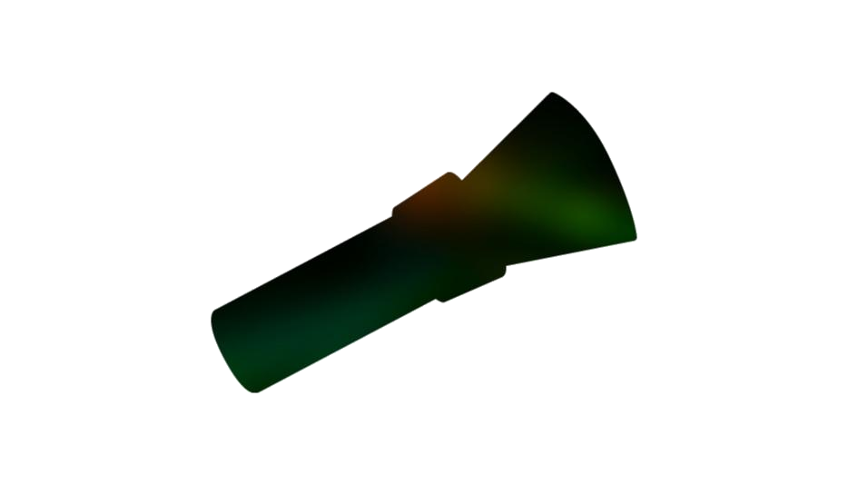 Green Black Flashlight With Bright Beam Effect Transparent Background Torch PNG