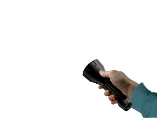 Hand Holding A Compact Black Flashlight In The Dark Transparent Background Torch PNG