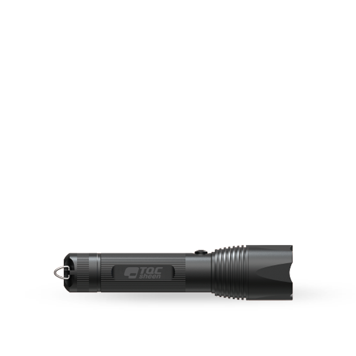 Mini Black Pocket Flashlight Side View High Resolution PNG Illustration