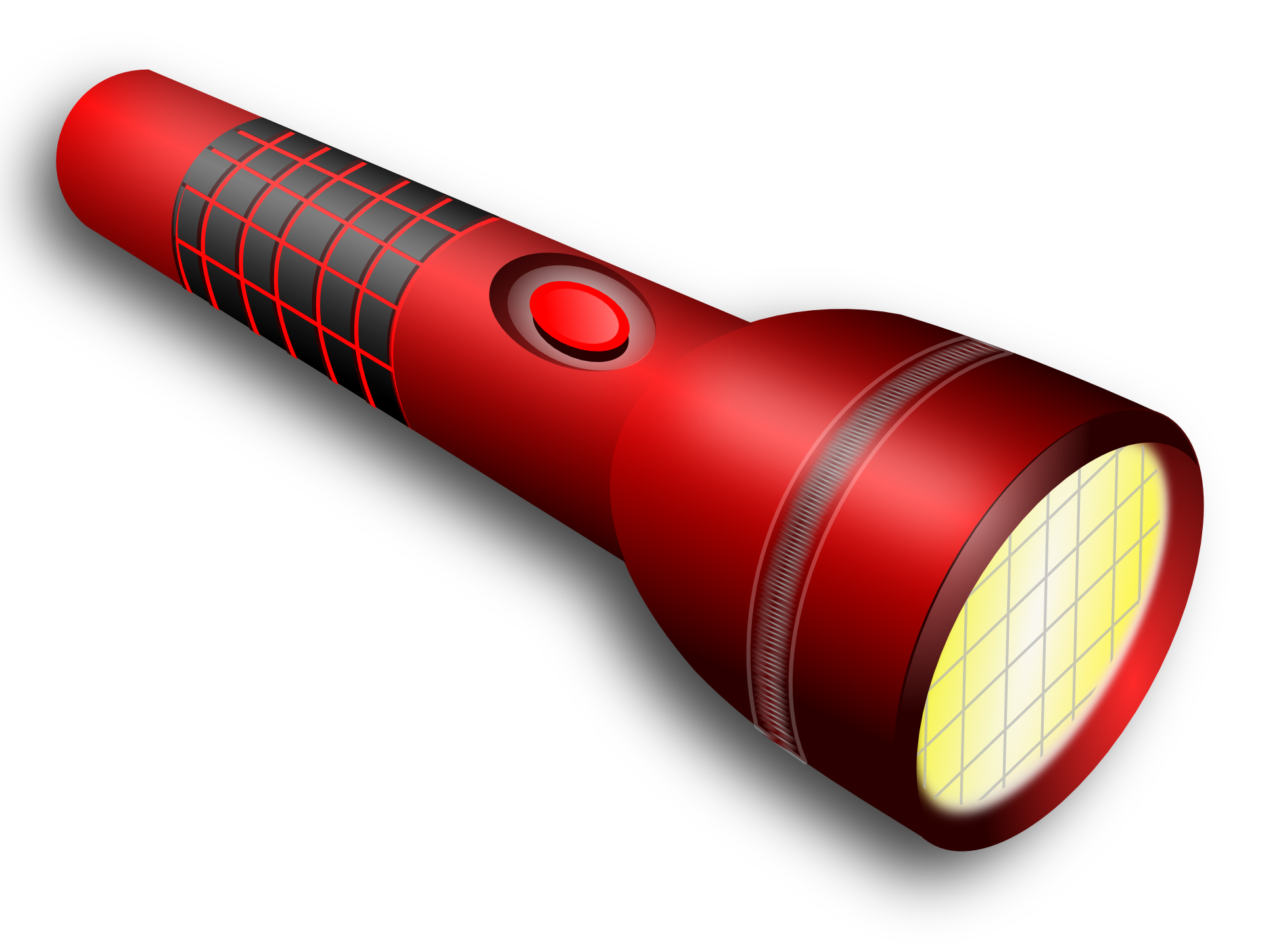 Red Rechargeable Flashlight With Wide LED Light Panel Transparent Background Flashlight PNG