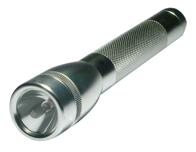 Silver Textured Flashlight With Wrist Lanyard Clear Background Torch Illustration