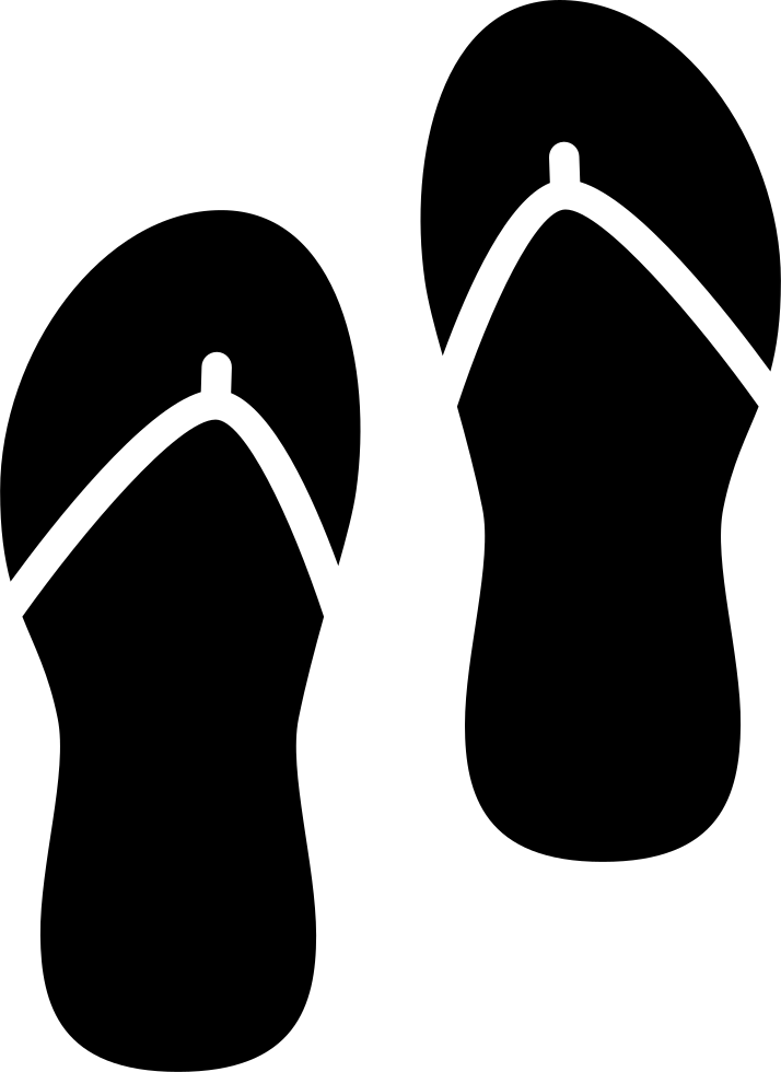 Black Flip Flop Sandals Silhouette Pair Top View Footwear PNG With Clear Background