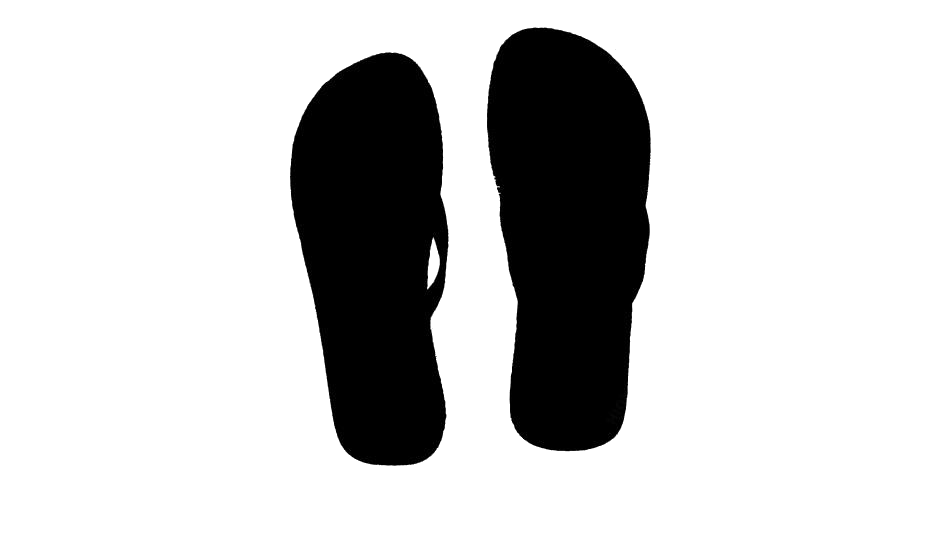 Black Flip Flops Pair Silhouette Top View Transparent PNG Image For Creative Projects