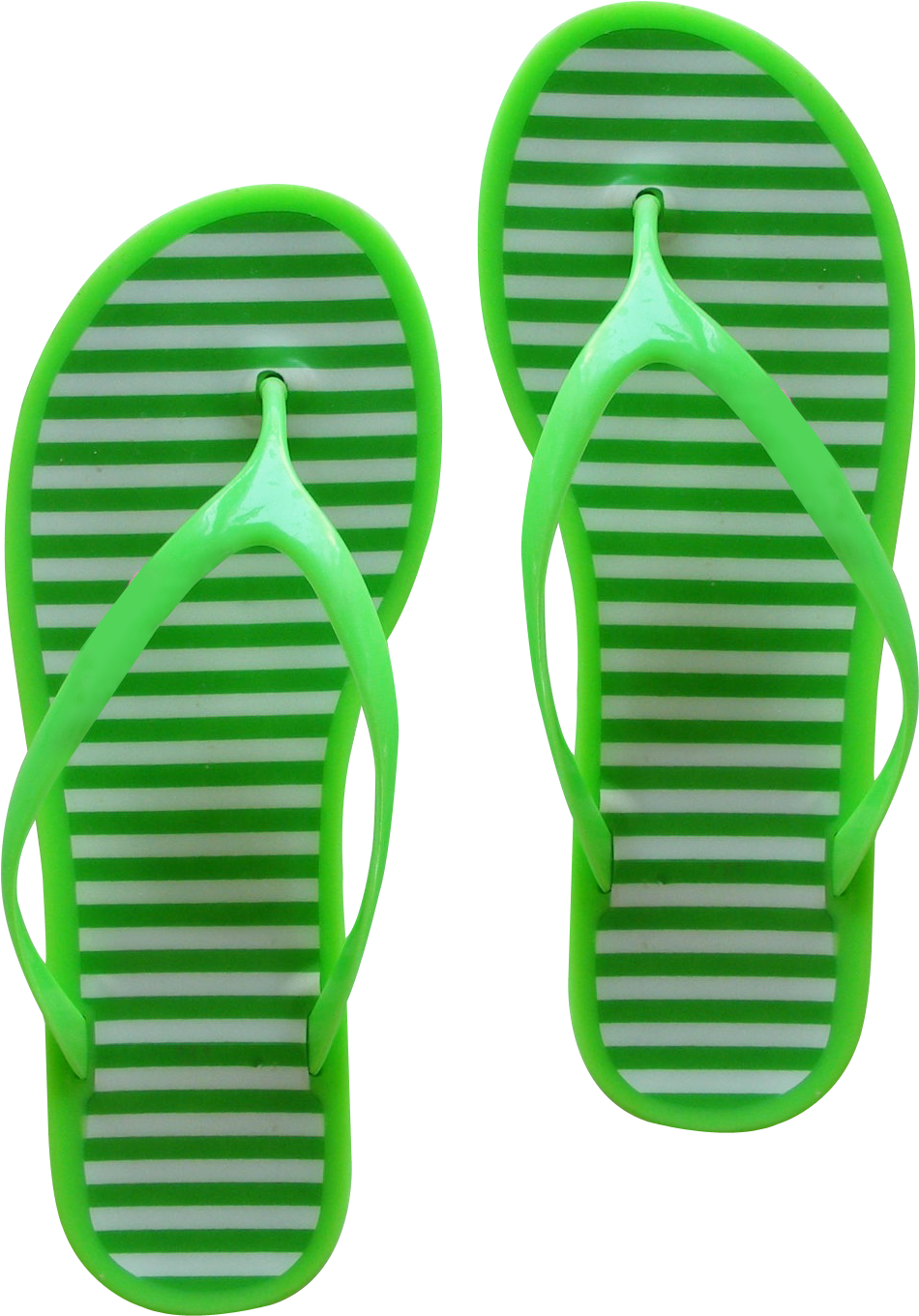 Bright Green Flip Flops With Textured Sole Bottom View Transparent Background Sandal PNG