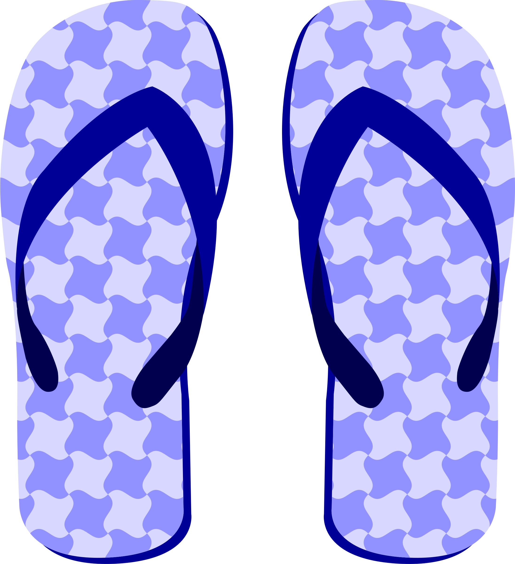 Lavender Flip Flops With Purple Geometric Pattern Transparent Background PNG Image