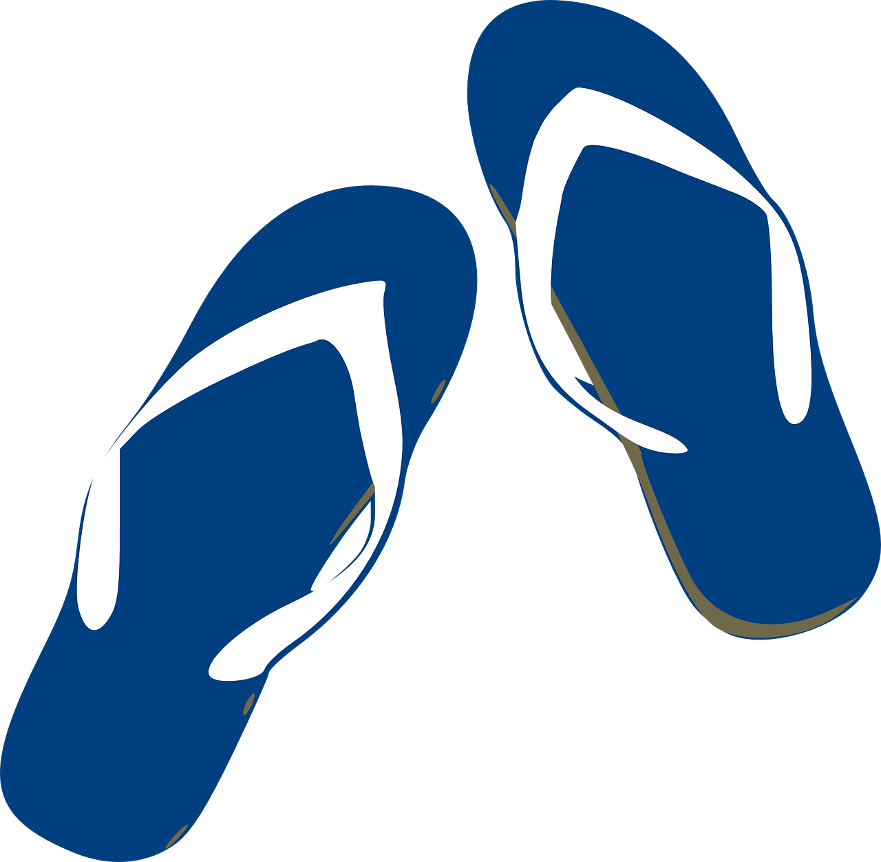 Navy Blue Flip Flops With White Stripe Graphic Pair Clean Cutout Transparent PNG Image