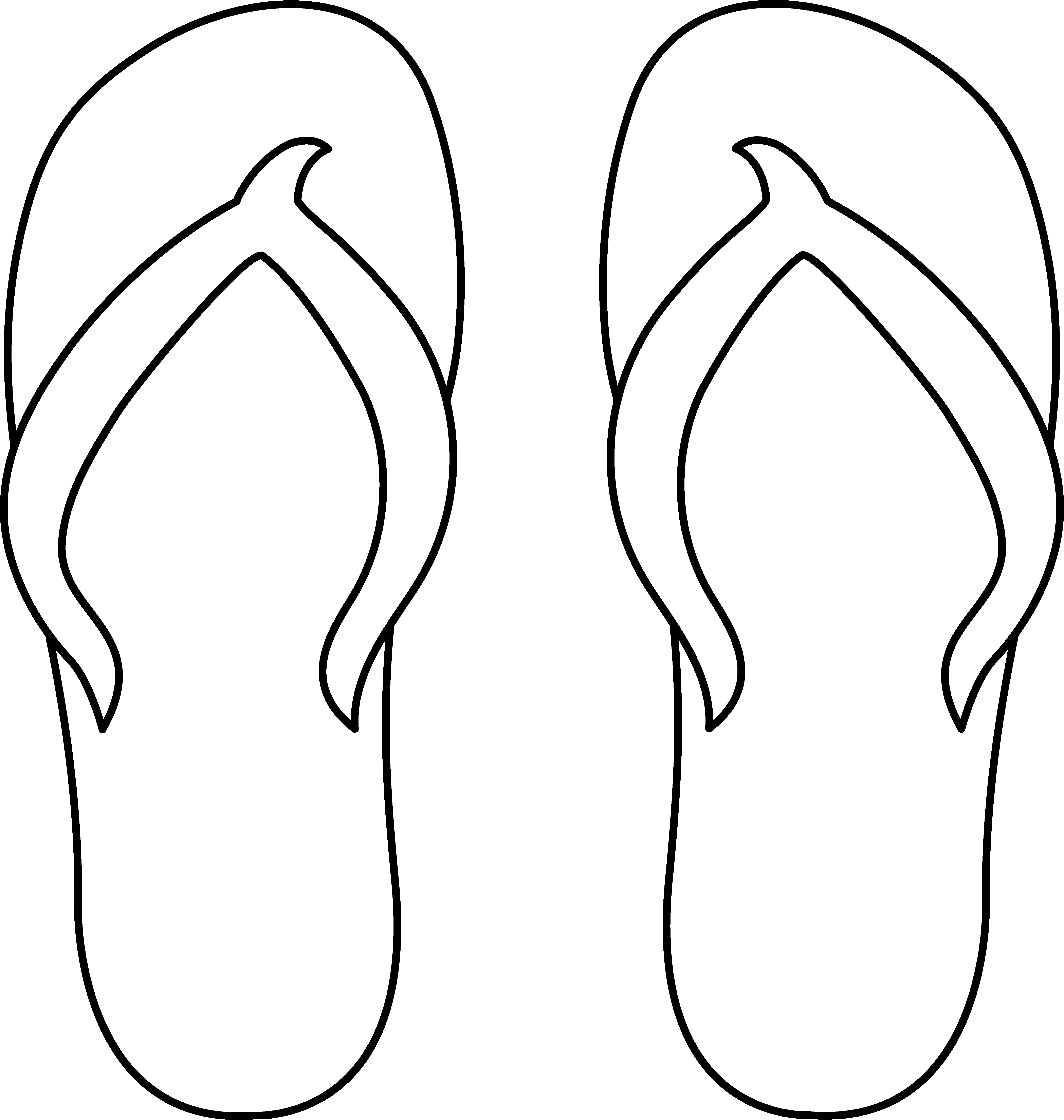 Simple Flip Flops Pair Outline Icon Transparent Background Summer Shoe PNG
