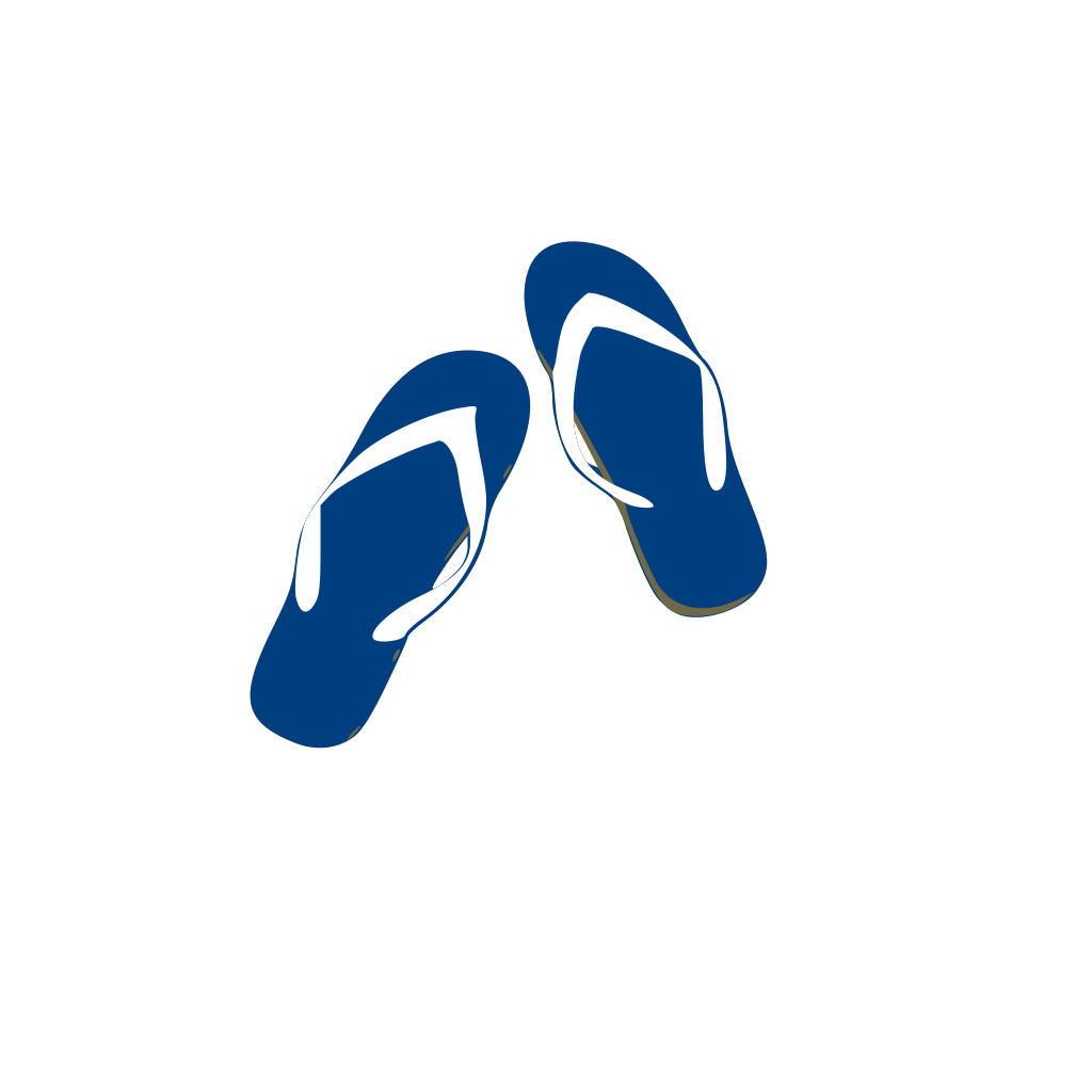 Small Navy Blue And White Flip Flops Pair Icon Transparent Background Summer Shoe PNG