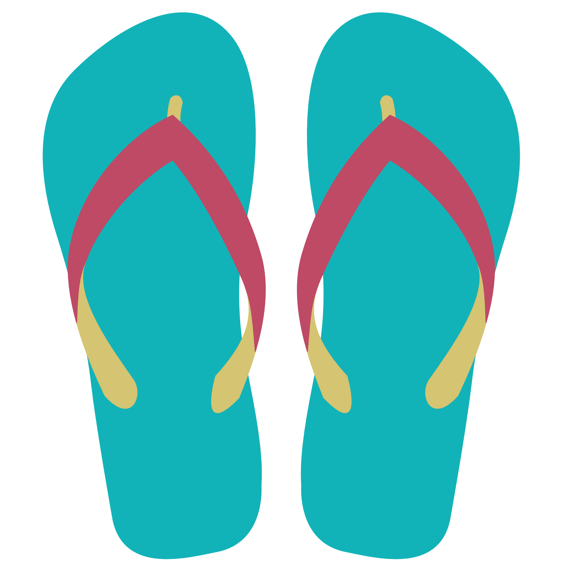 Turquoise Pink And Yellow Flip Flops Colorful Icon Transparent PNG Clipart