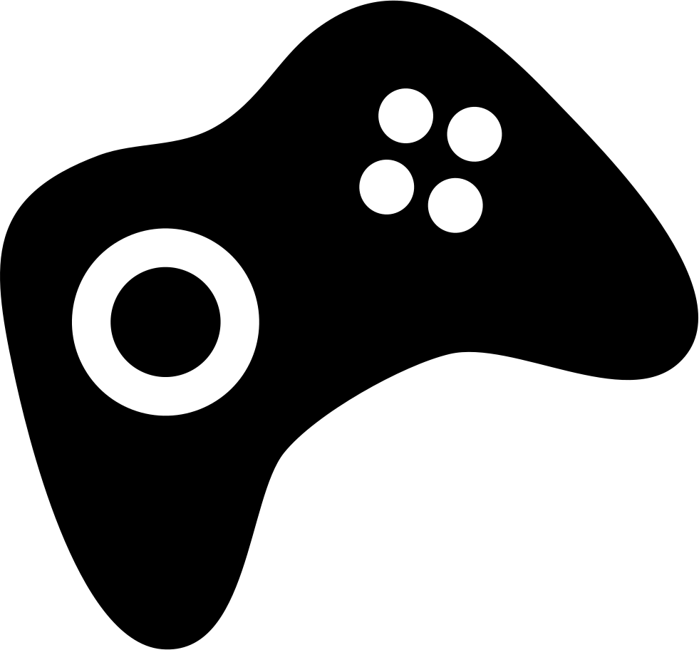 Asymmetric Black Game Controller Silhouette Icon Gaming PNG With Clear Background