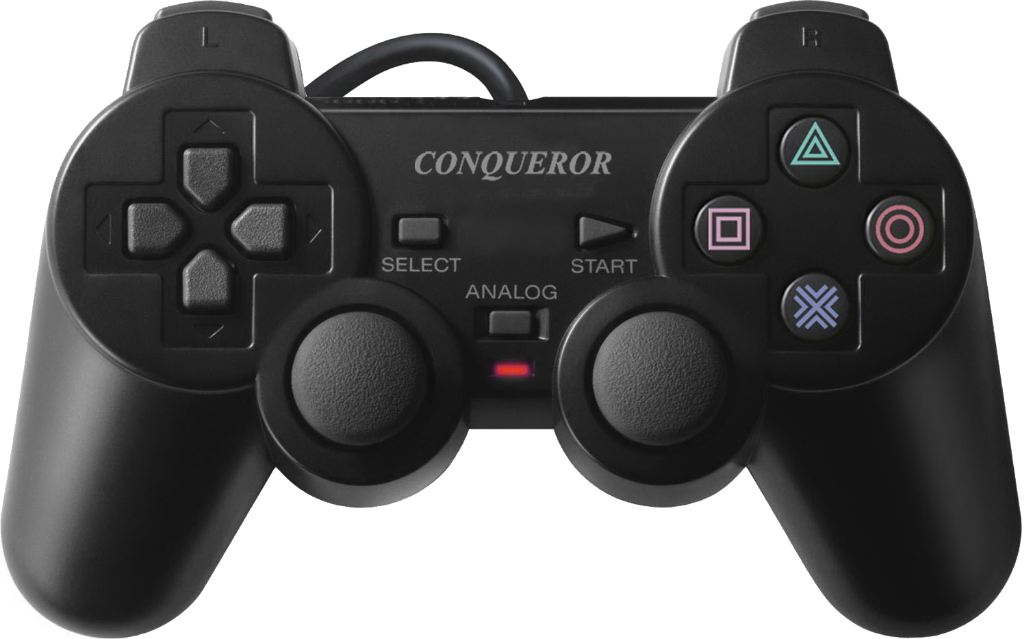 Black Classic Game Controller With Colorful Buttons Clear Background Controller Illustration