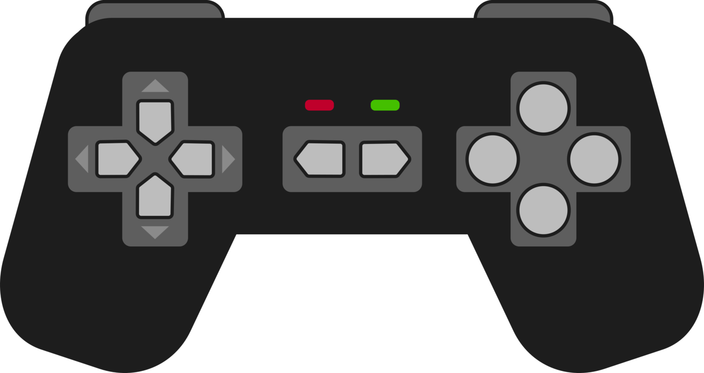 Black Classic Gamepad With Select Start And Direction Buttons High Resolution PNG Illustration