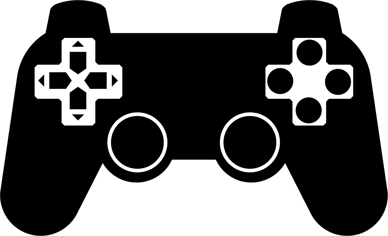 Black Game Controller Icon With D Pad And Four Action Buttons PNG Image With Transparent Background