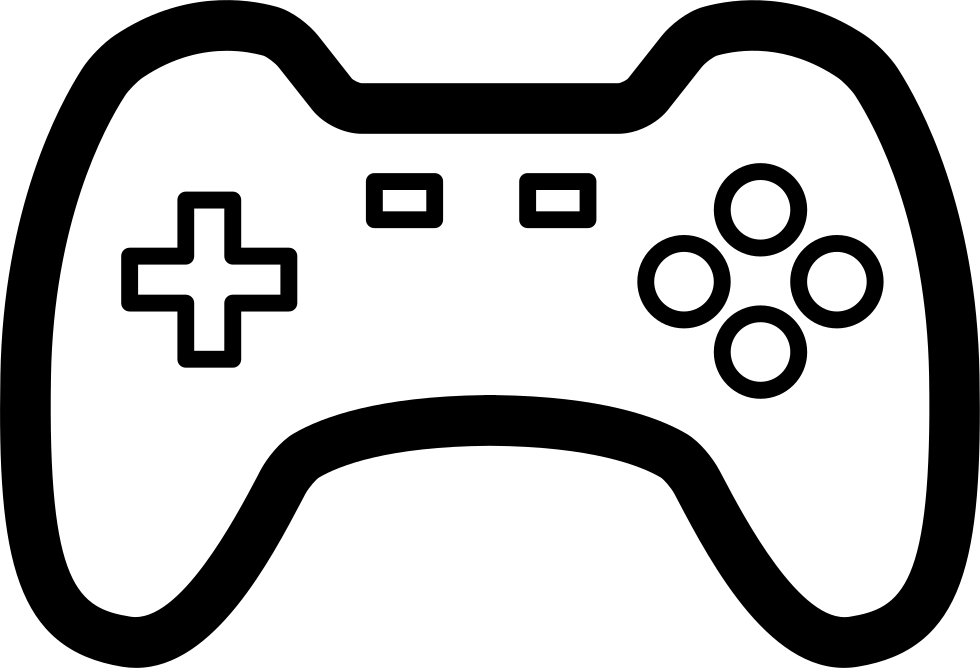 Black Game Controller Outline Icon With Directional Pad And Buttons Transparent Background PNG Image