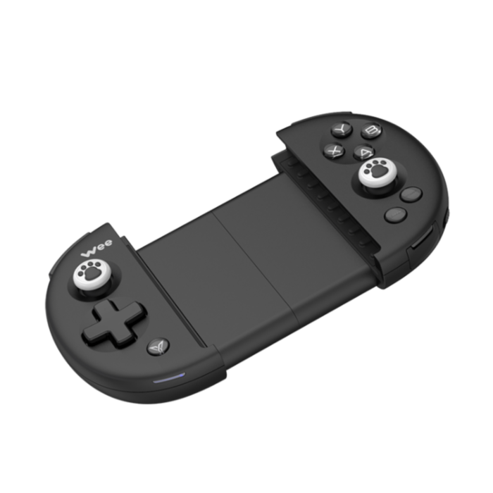Black Handheld Gaming Console With Dual Analog Controls PNG Cutout With Clear Background