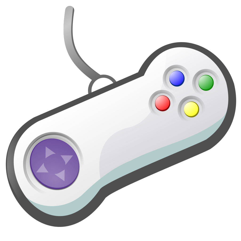 Gray Classic Wired Game Controller With Colored Buttons Isolated On Transparent Background