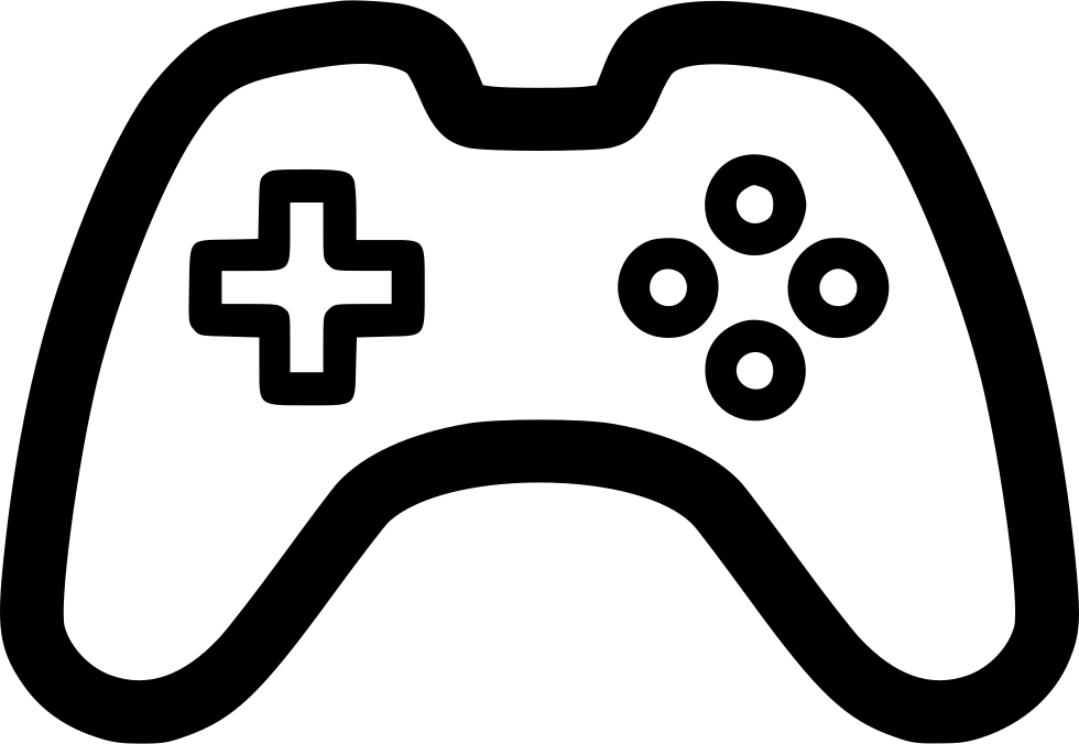 Simple Black Video Game Controller Outline Icon Transparent PNG Clipart