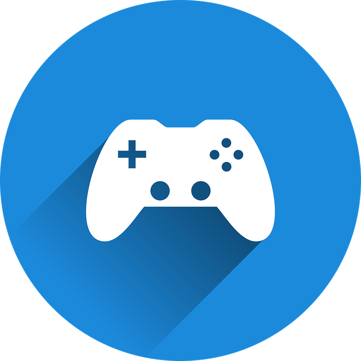 White Gamepad Symbol In Blue Circular Background Transparent Background Controller PNG