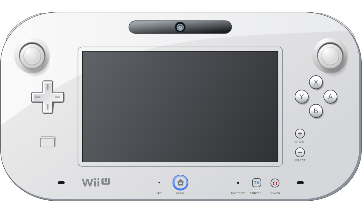 White Handheld Gaming Console Front View With Controls Printable PNG Graphic With Transparent Background