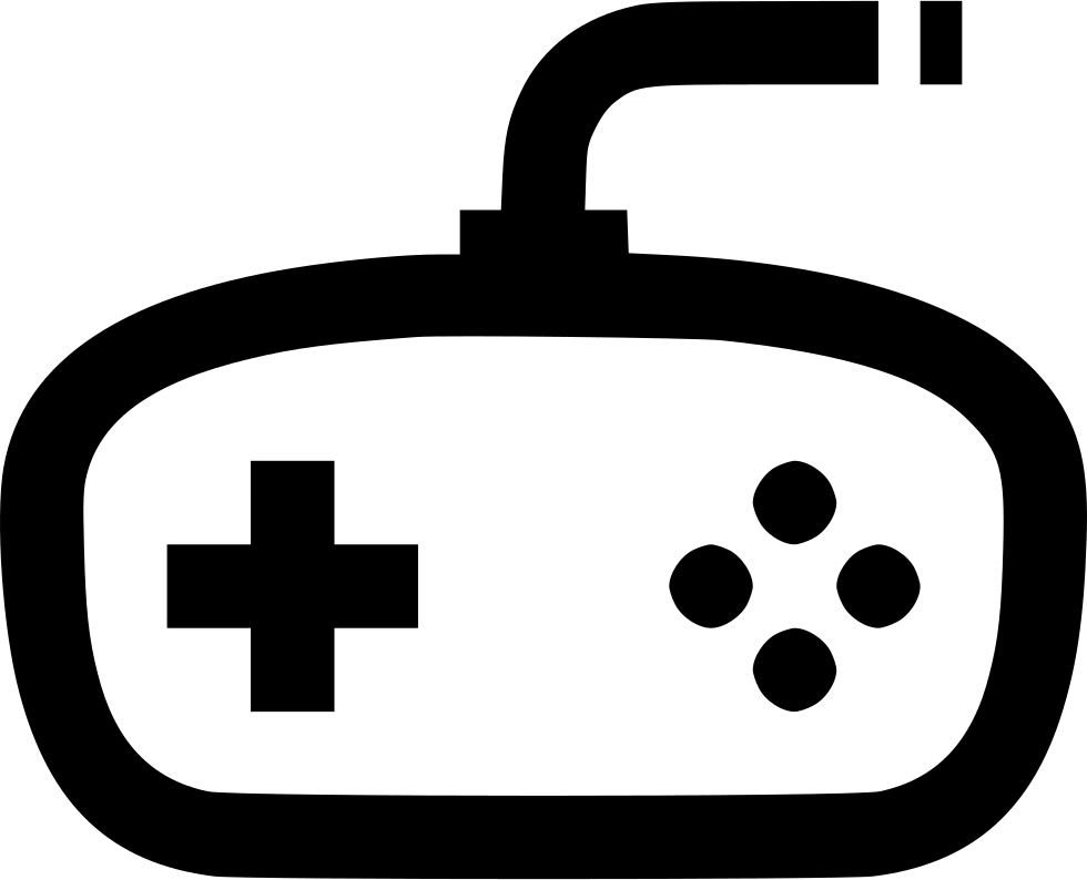 Black Game Controller Outline With Shoulder Buttons Transparent Background Gaming Device PNG