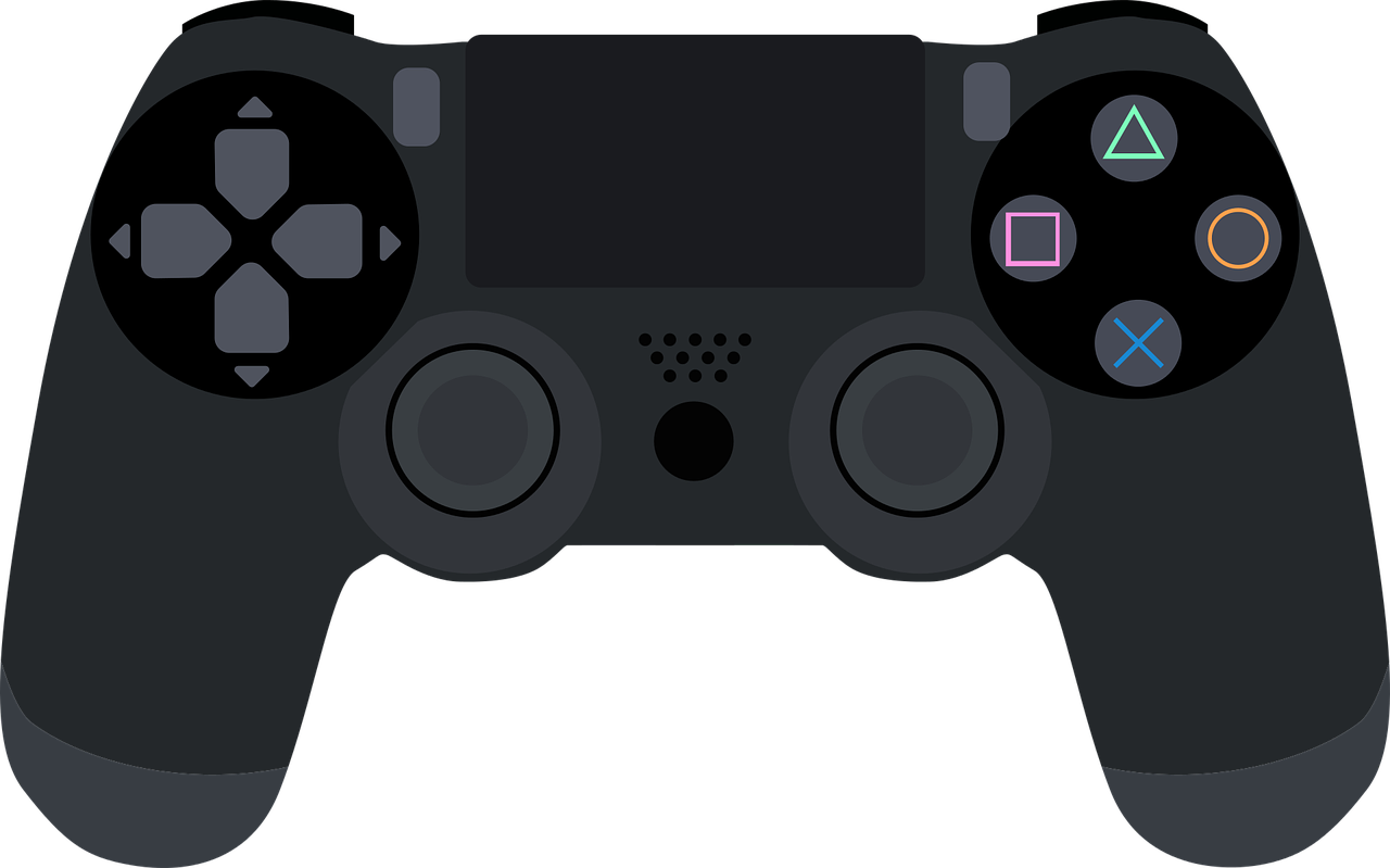 Black Gamepad Front View With D Pad And Action Controls Transparent Background Gamepad PNG