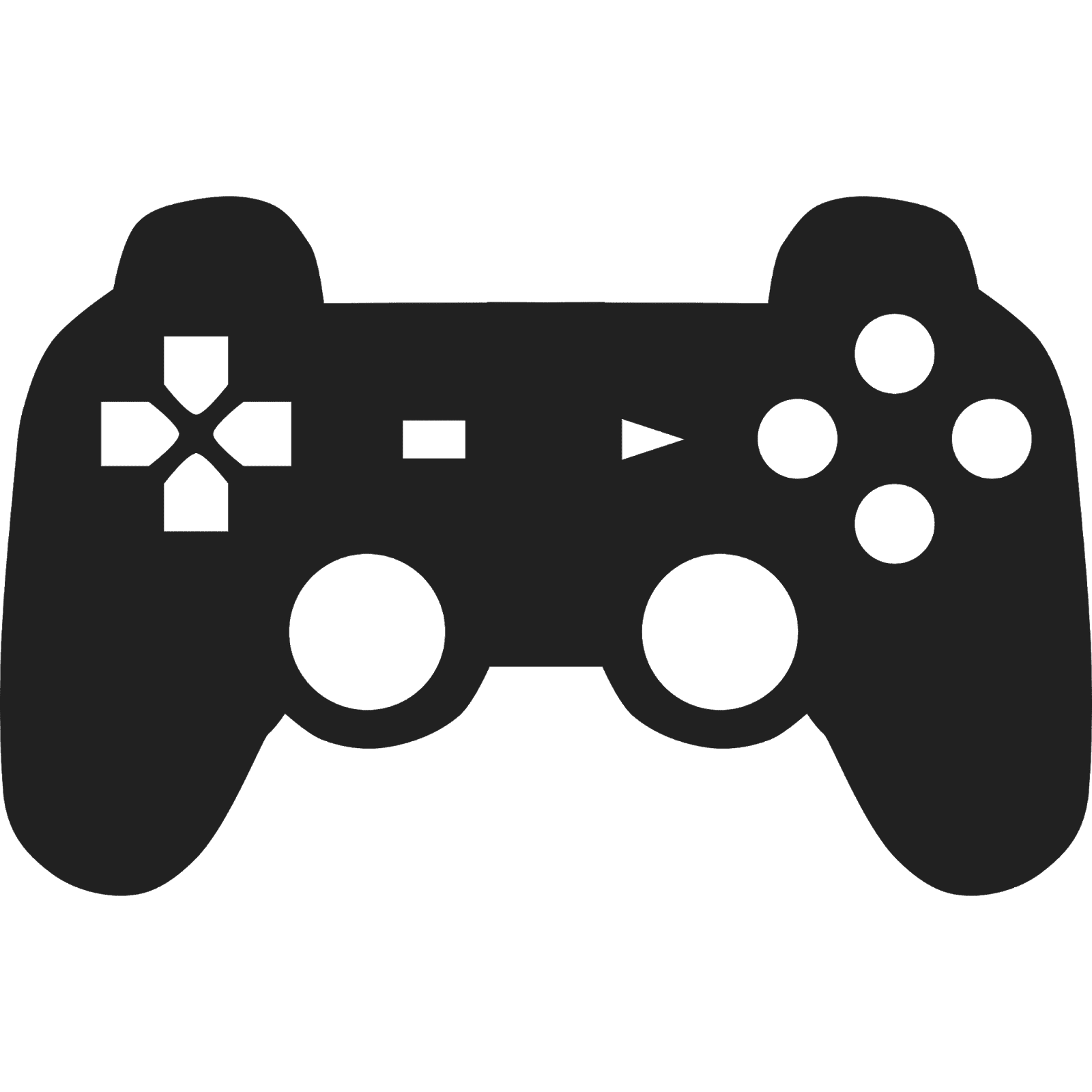 Black Gamepad Silhouette With D Pad And Action Buttons PNG Image With Transparent Background
