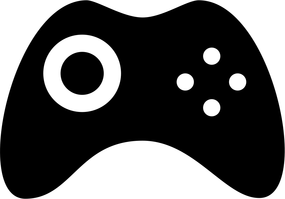 Solid Black Game Controller Silhouette With Rounded Grips High Resolution PNG Illustration