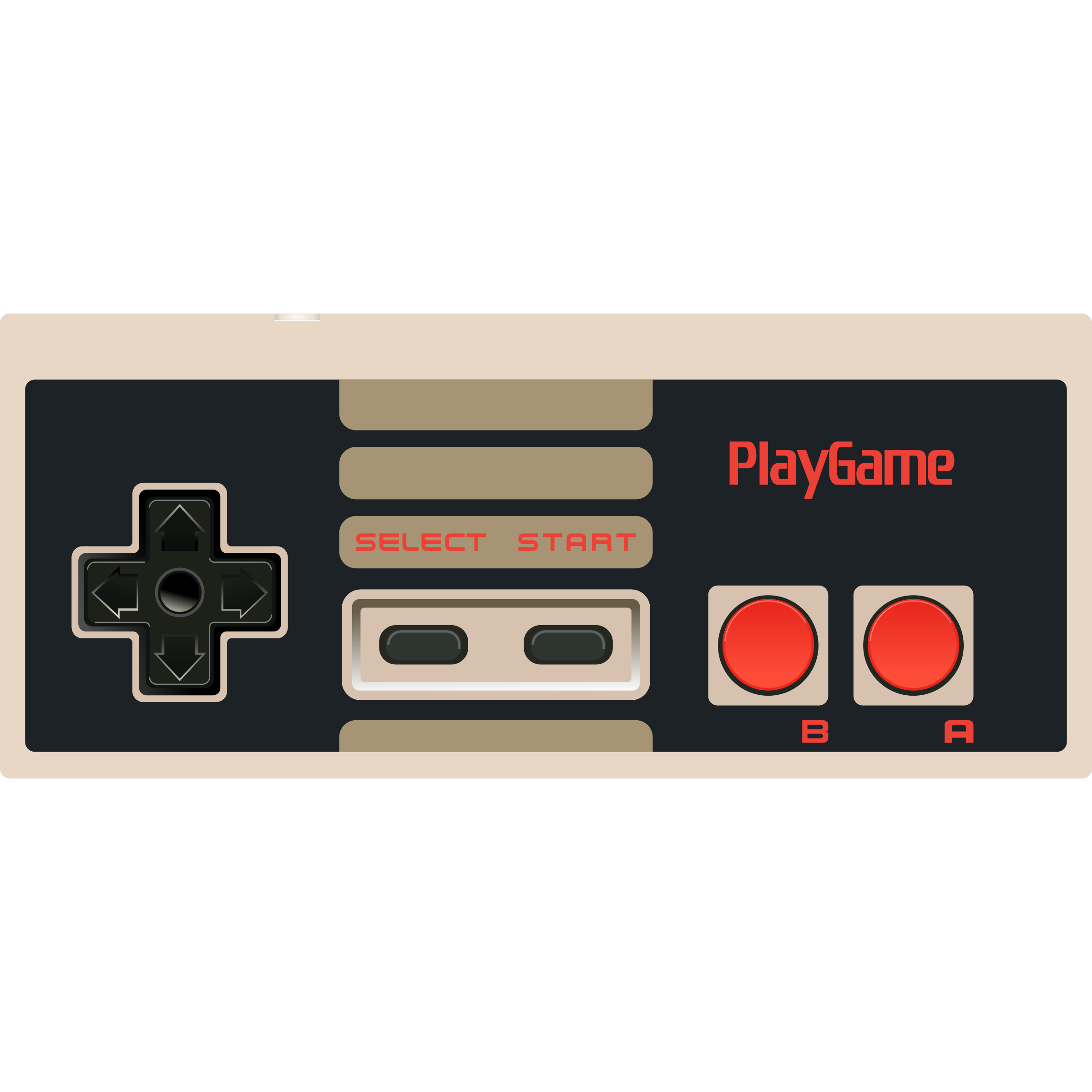 Vintage Eight Bit Gamepad With Play Game Label Transparent PNG Image For Creative Projects