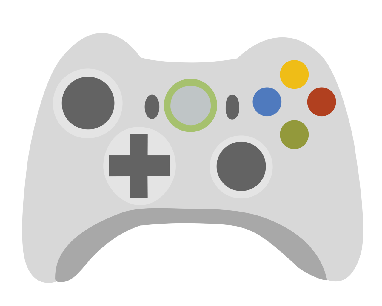 White And Gray Gamepad Vector Icon With Colorful Buttons Isolated Game Controller PNG Artwork
