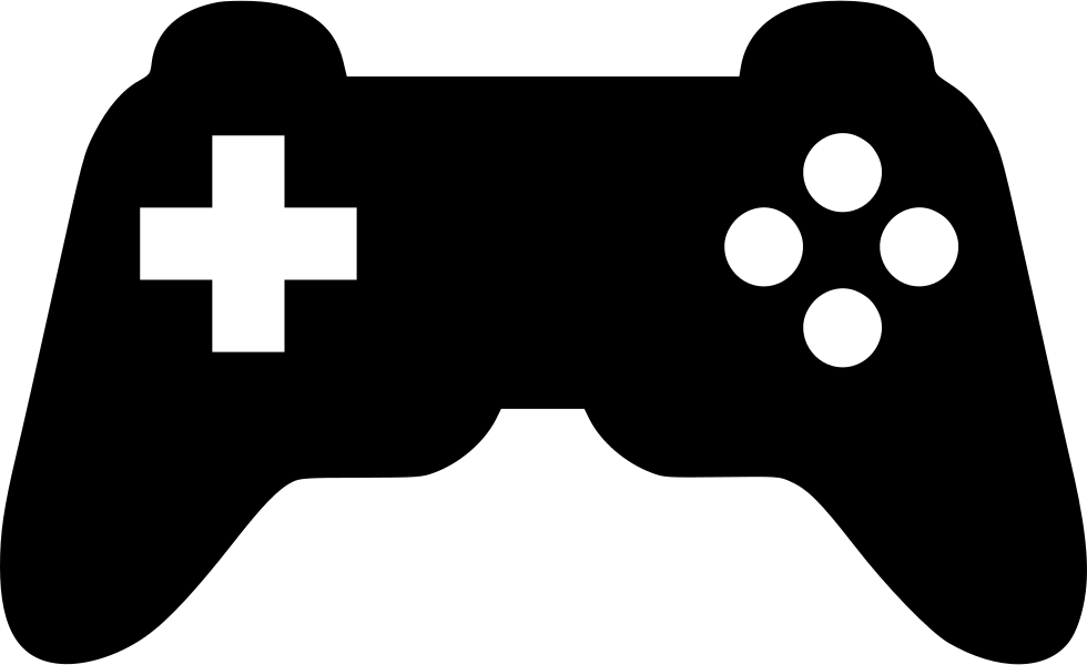 Solid Black Video Game Controller Icon With Buttons Clear Background Controller Illustration