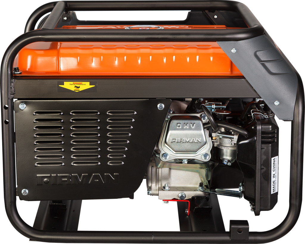 Black And Orange Portable Generator Engine Close Up Transparent Background PNG Image
