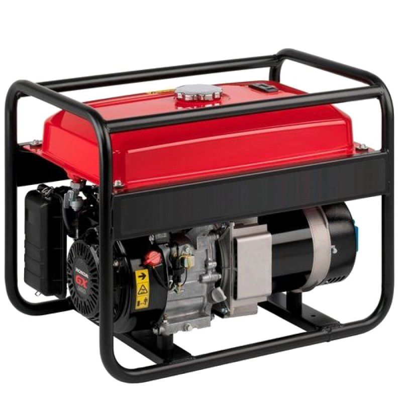 Compact Red Open Frame Generator With Black Engine Transparent PNG Image For Creative Projects