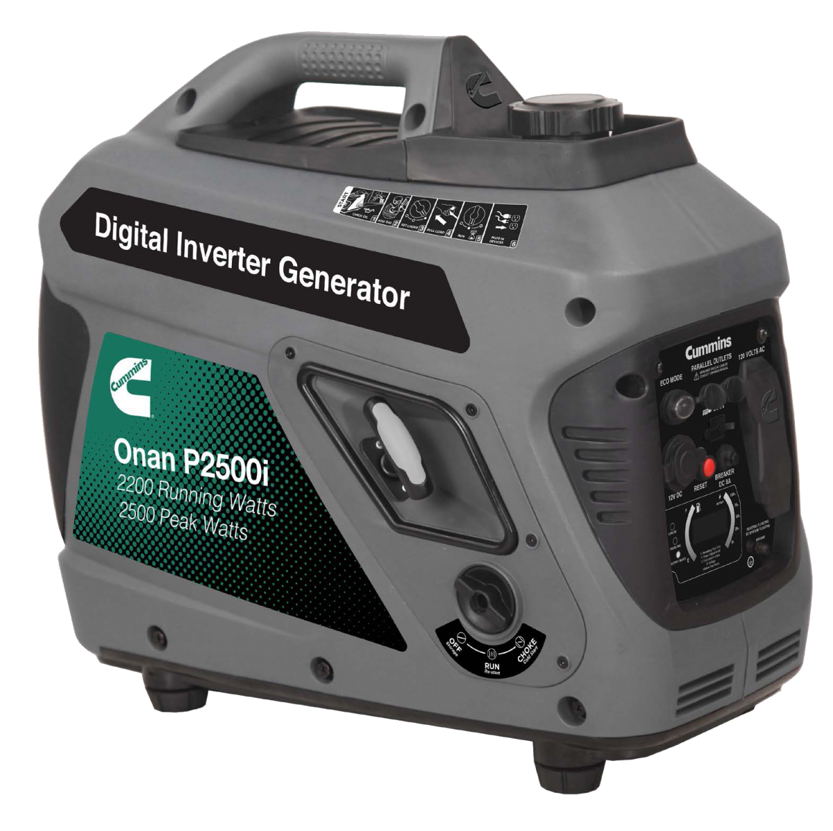 Gray Compact Inverter Generator With Carry Handle Transparent Background Generator PNG
