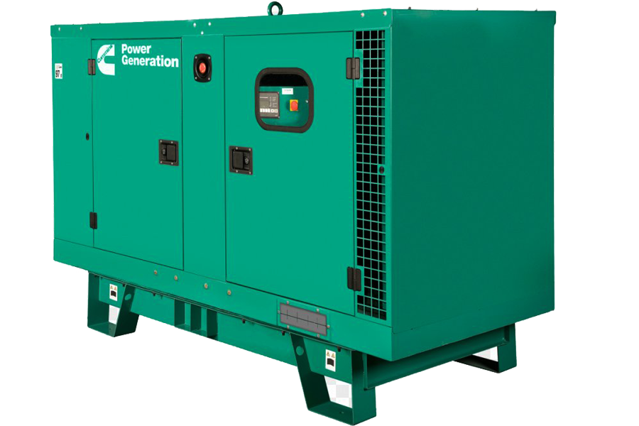 Green Enclosed Silent Generator Cabinet With Control Display Transparent Background PNG Image