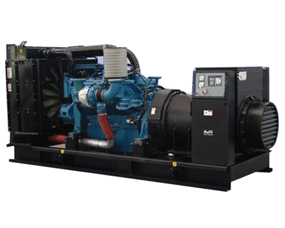 Industrial Diesel Generator Engine And Alternator On Skid Printable PNG Graphic With Transparent Background