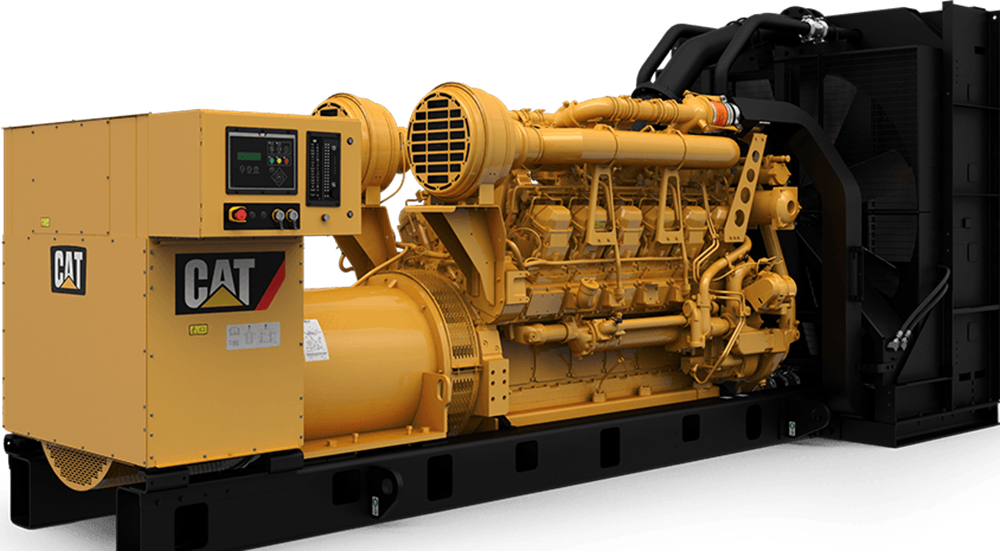 Large Yellow Industrial Diesel Generator With Heavy Duty Engine High Resolution PNG Illustration