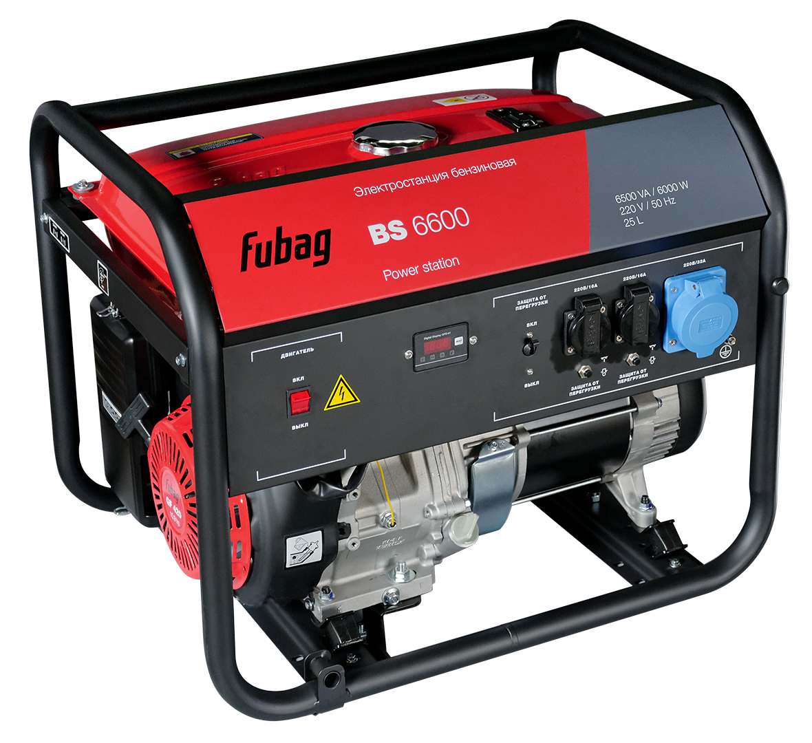 Red And Black Portable Generator With Blue Electrical Outlets Clean Cutout Transparent PNG Image