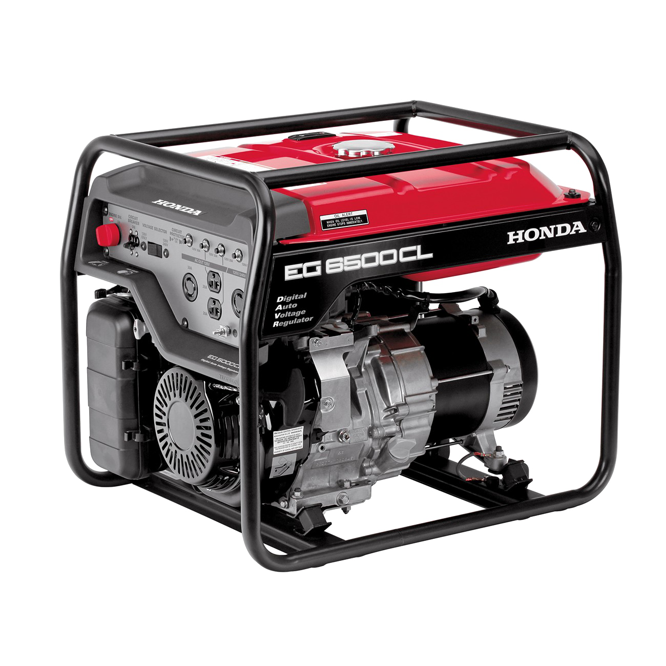Silver And Red Open Frame Generator With Engine Details PNG Image With Transparent Background