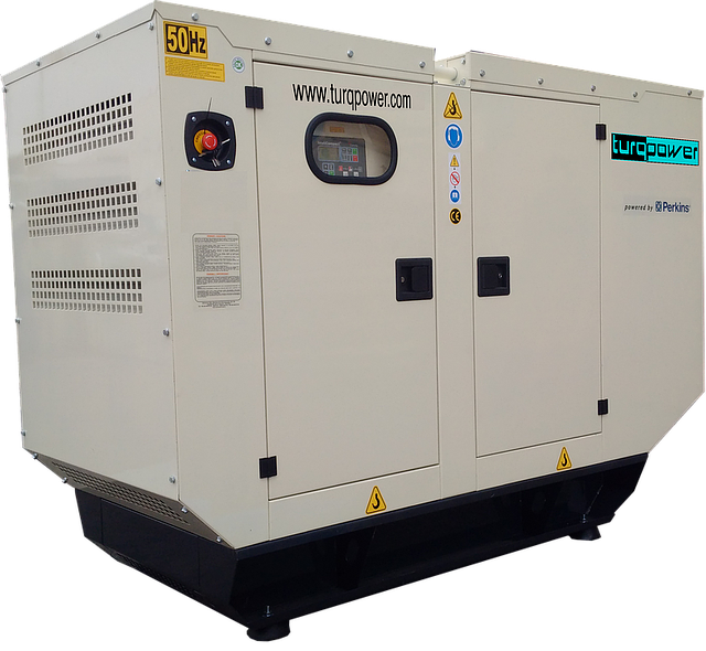 White Industrial Generator Cabinet With Green Control Panel Transparent PNG Clipart