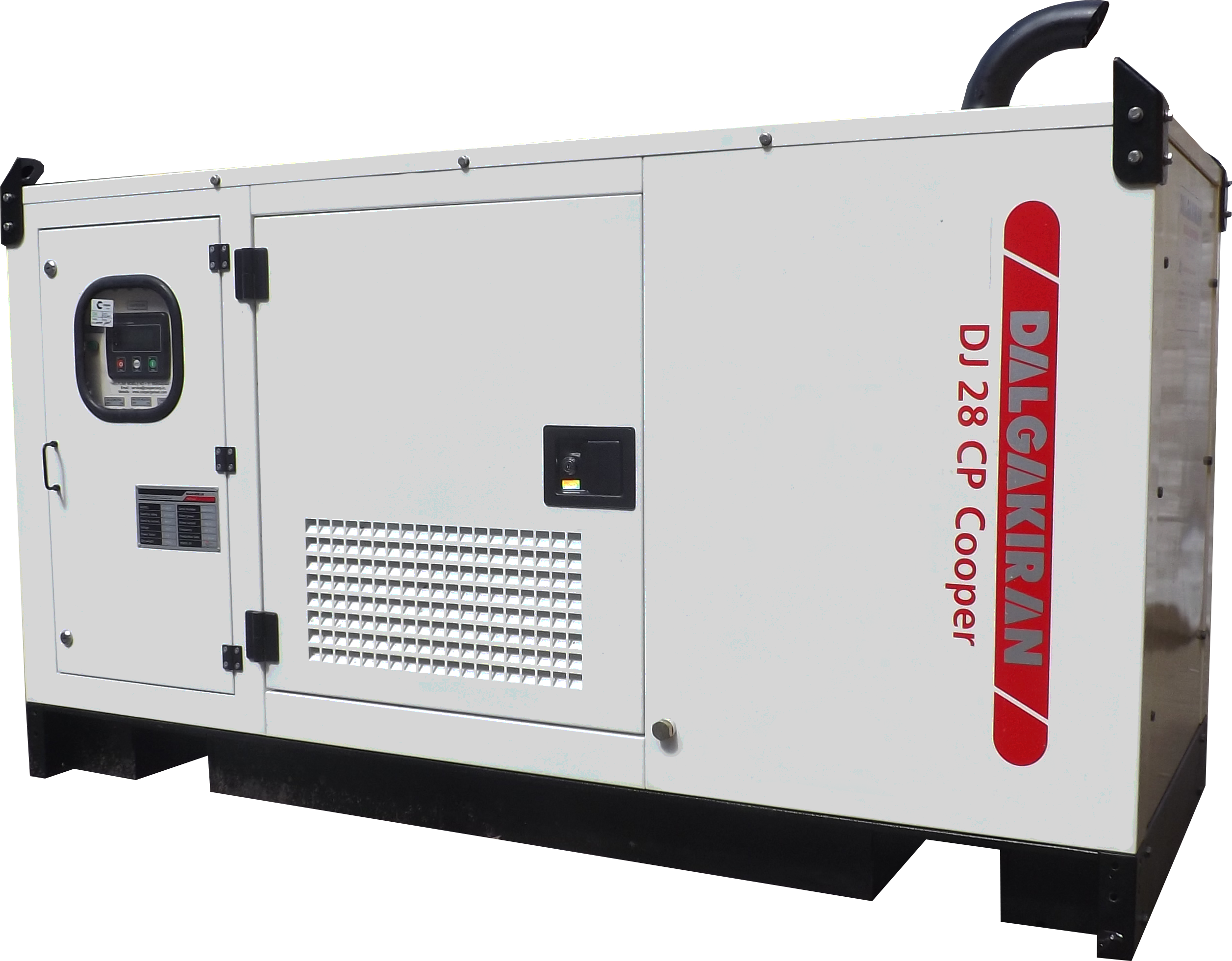 White Soundproof Diesel Generator Cabinet With Side Controls Clear Background Power Equipment Illustration