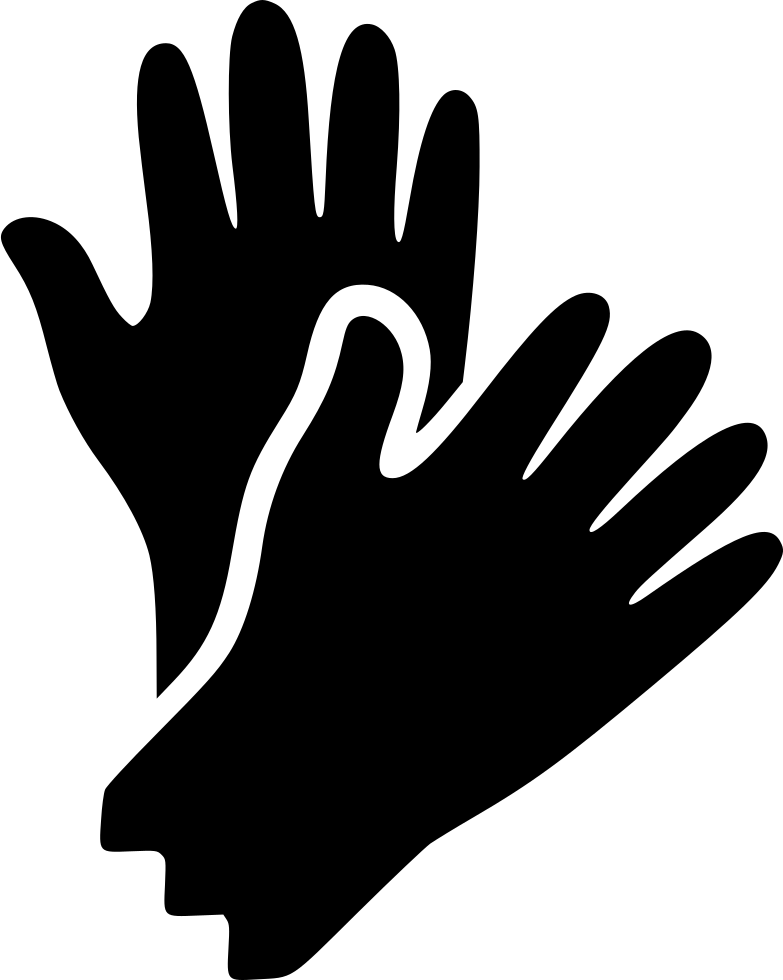 Black Protective Gloves Silhouette Pair Transparent Background PNG Image