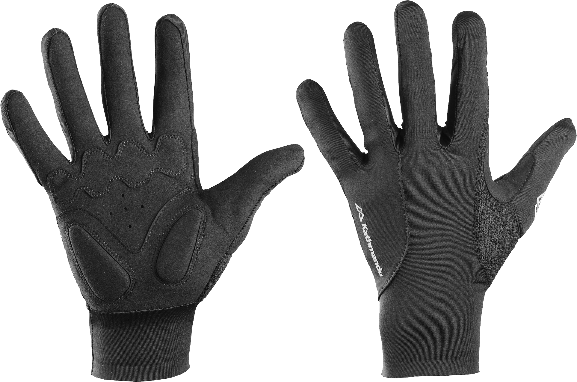 Black Tactical Work Gloves Pair With Reinforced Knuckles Printable PNG Graphic With Transparent Background