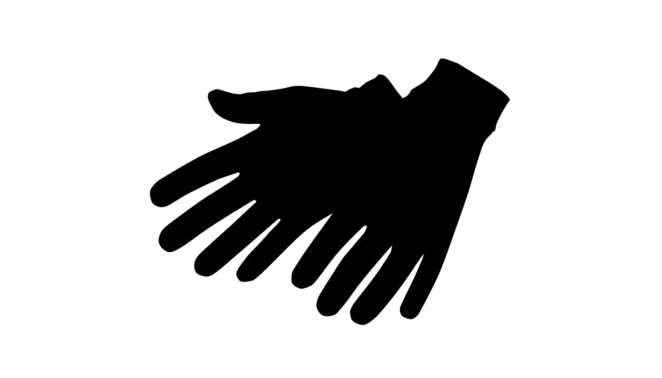 Black Work Gloves Silhouette Pair With Cuff Transparent PNG Image For Creative Projects