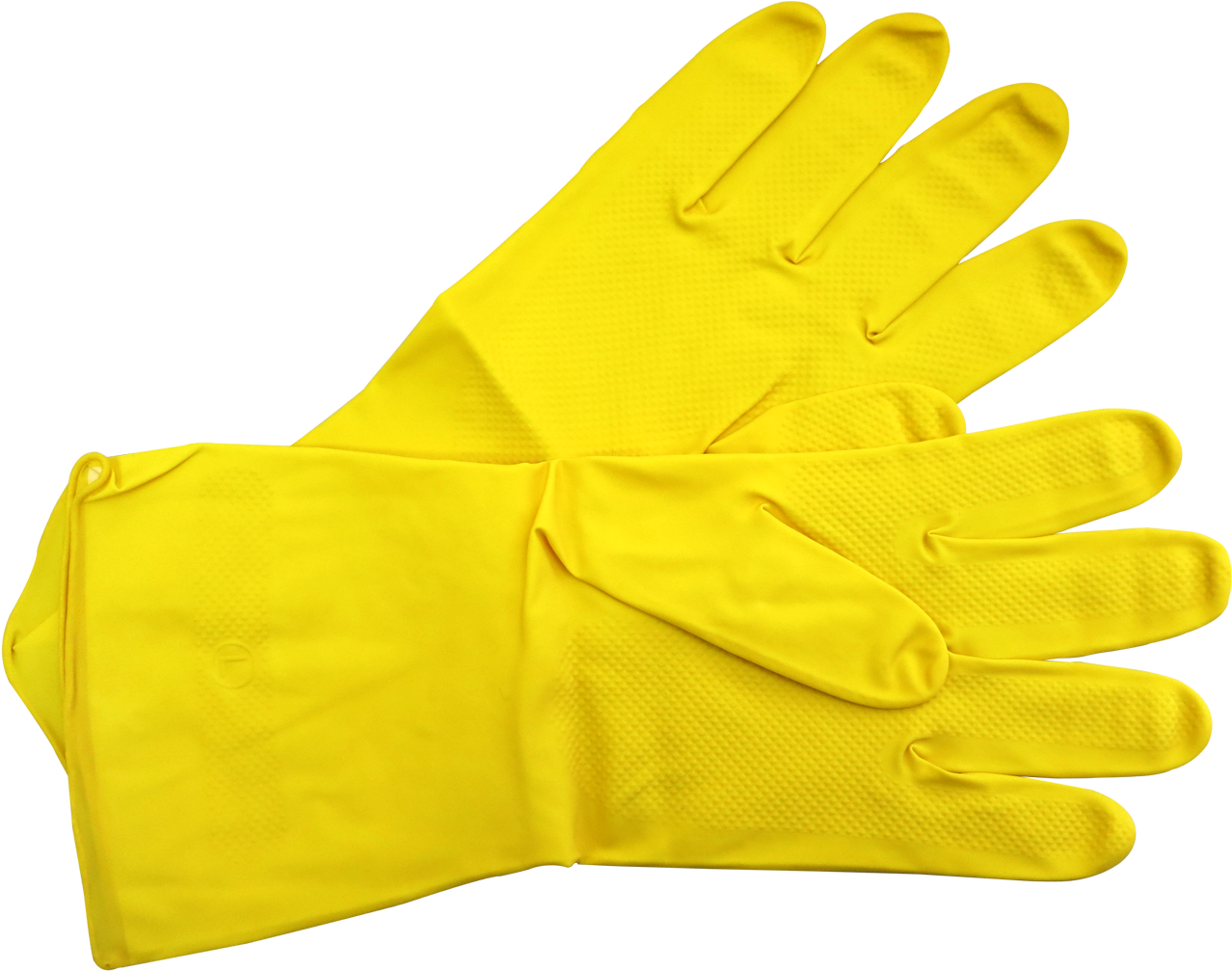 Bright Yellow Leather Protective Work Gloves Pair Isolated Transparent PNG Graphic