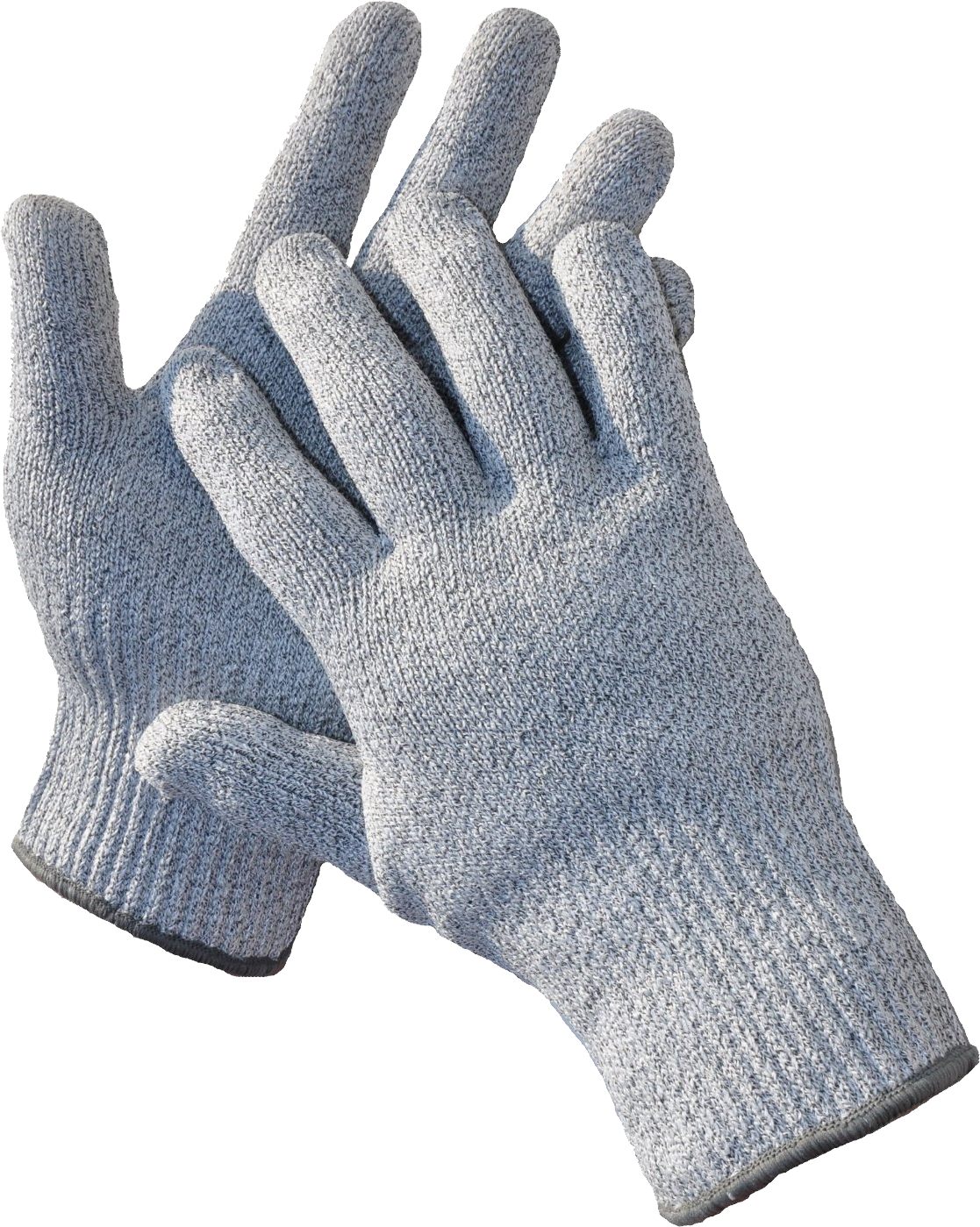 Gray Knit Gloves Pair With Soft Ribbed Cuffs Isolated On Transparent Background
